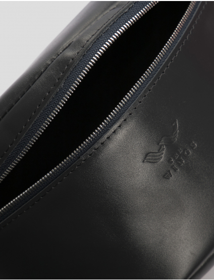 Картинка Синя шкіряна поясна сумка