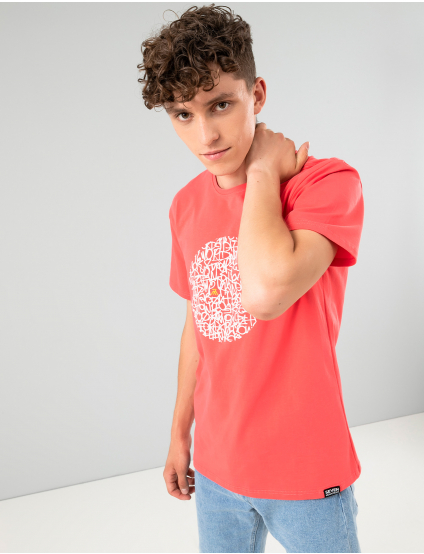 Картинка Чоловіча рожева футболка з принтом