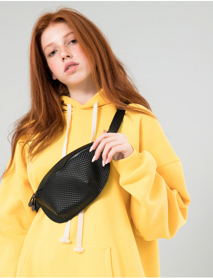 Картинка Жіноча чорна поясна сумка