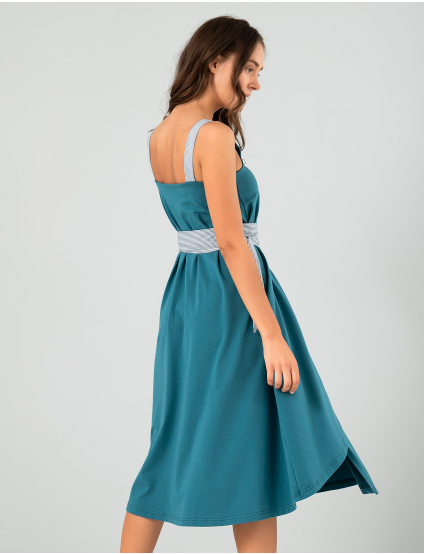 Картинка Жіноча зелена сукня на запах