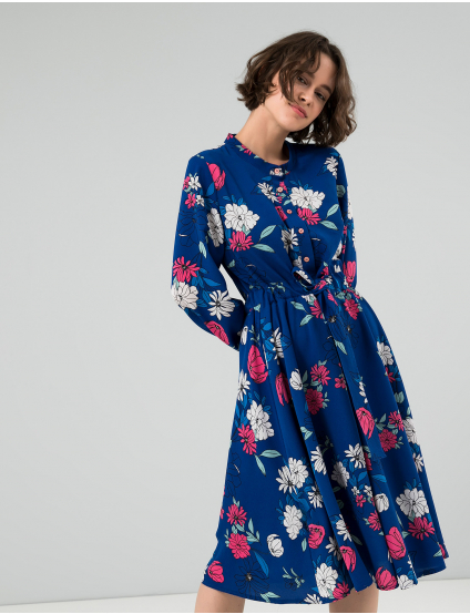 Картинка Синя сукня з візерунком