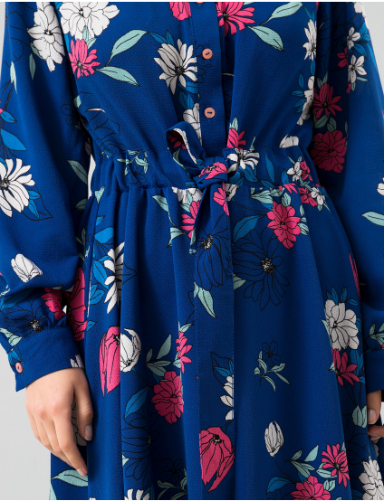 Картинка Синя сукня з візерунком