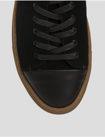 Картинка Жіночі чорні шкіряні кеди