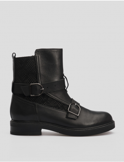 Картинка Жіночі чорні шкіряні черевики