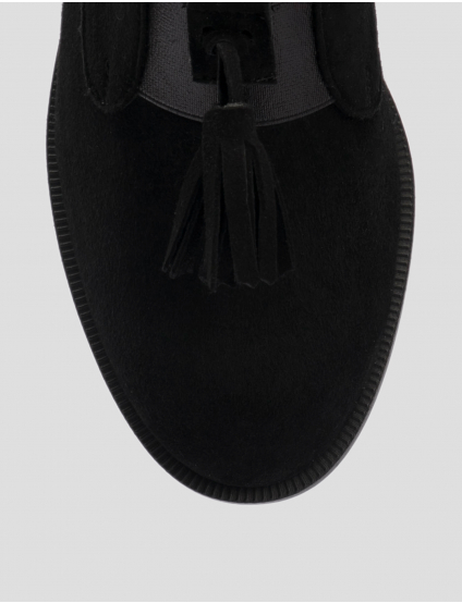 Картинка Жіночі чорні замшеві туфлі