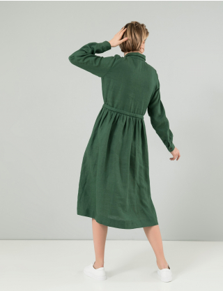 Image Зелена лляна сукня