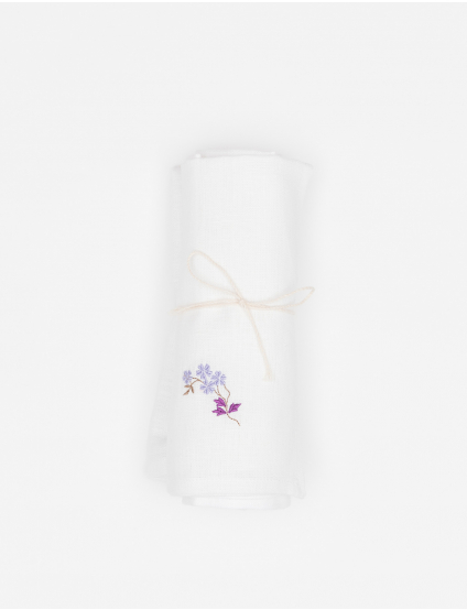 Картинка Набір білих лляних серветок 45*45 см