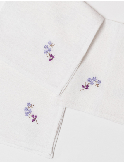 Картинка Набір білих лляних серветок 45*45 см