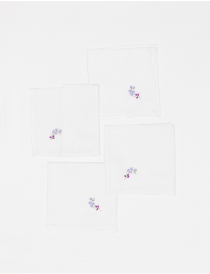 Картинка Набір білих лляних серветок 45*45 см