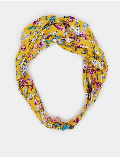 Картинка Жовта чалма з квітковим візерунком