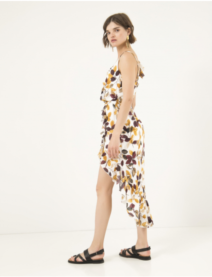 Картинка Бежева сукня з квітковим візерунком