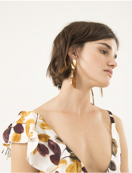 Картинка Бежева сукня з квітковим візерунком