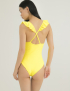 Картинка Жіночий жовтий купальник з воланами