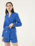 Картинка Жіночий синій лляний піджак