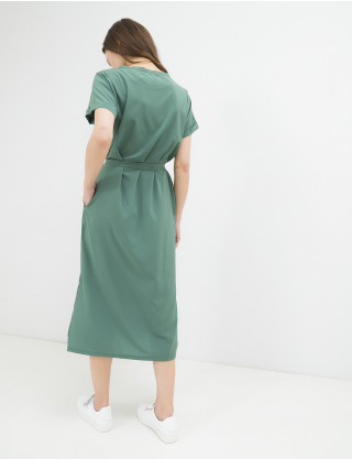 Картинка Зелена сукня з поясом