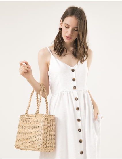 Картинка Біла сукня з ґудзиками