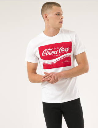 Картинка Чоловіча біла футболка з принтом