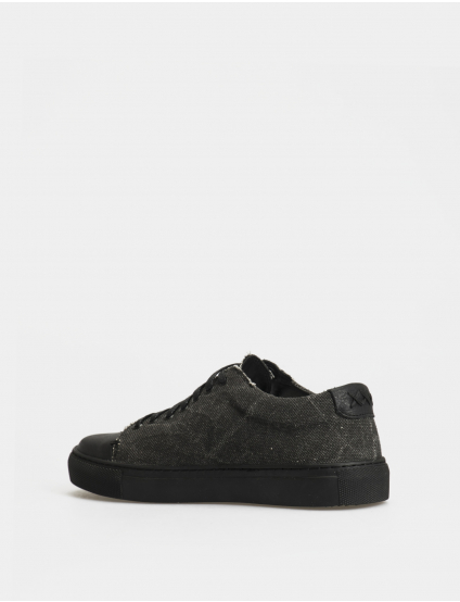 Картинка Жіночі чорні шкіряні кеди