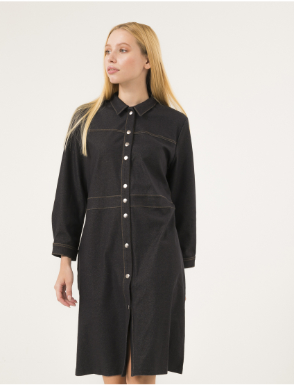 Картинка Чорна сукня-сорочка