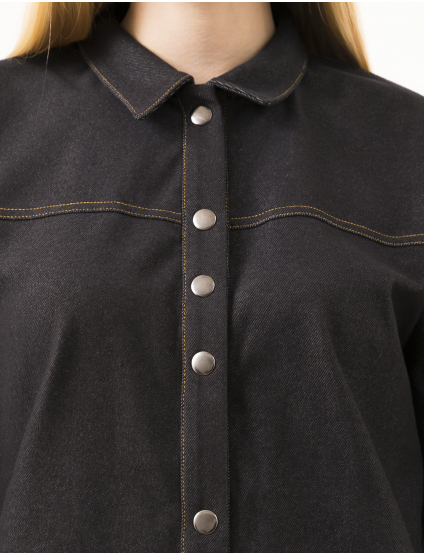 Картинка Чорна сукня-сорочка