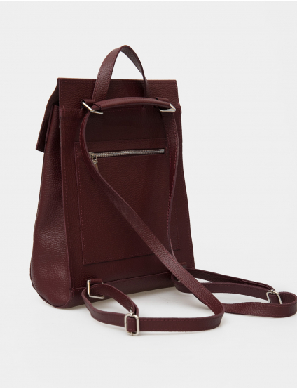Картинка Бордовий шкіряний рюкзак