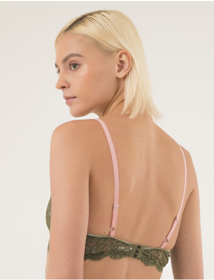 Картинка Жіночий зелено-рожевий бюстгальтер