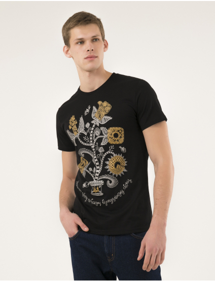 Картинка Футболка чорна з принтом