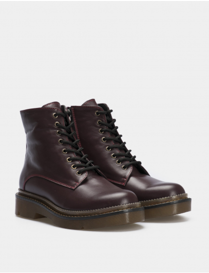 Картинка Жіночі бордові шкіряні черевики