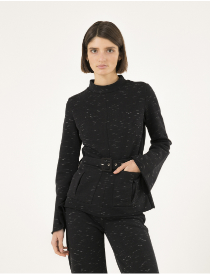 Картинка Жіночий чорний лонгслів