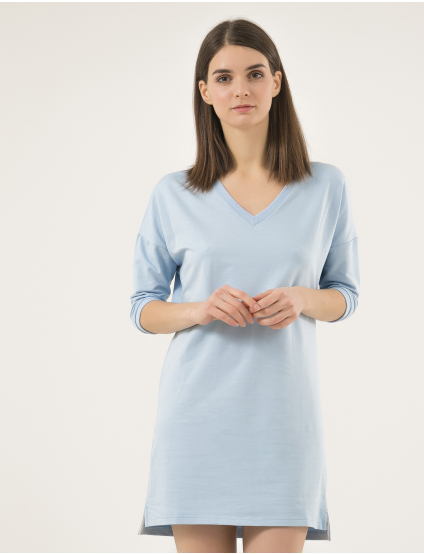 Картинка Жіноча блакитна нічна сорочка