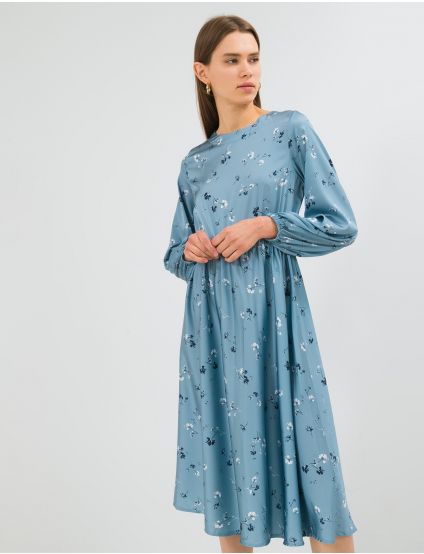 Image Сіра сукня з рослинним візерунком