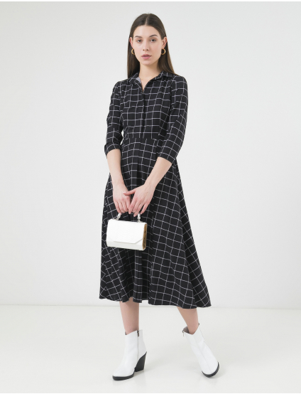 Картинка Чорна сукня в клітинку