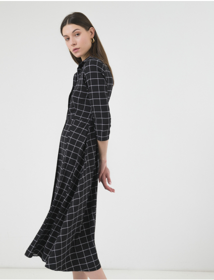 Картинка Чорна сукня в клітинку