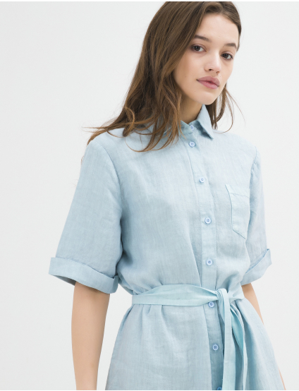 Картинка Блакитна лляна сукня