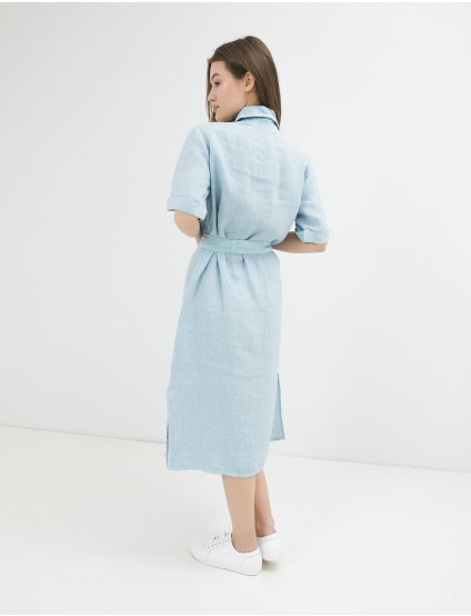 Картинка Блакитна лляна сукня