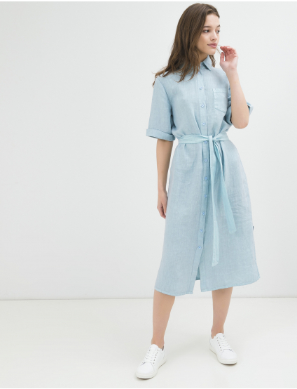 Картинка Блакитна лляна сукня