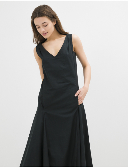 Картинка Чорний лляний сарафан