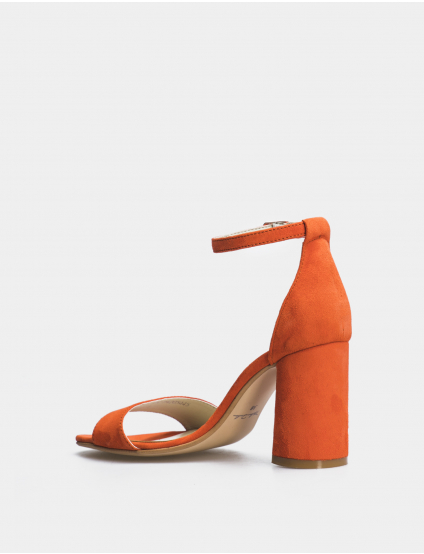 Картинка Жіночі помаранчеві замшеві босоніжки