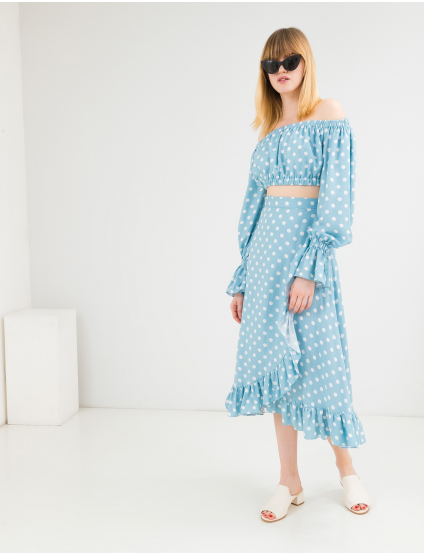 Картинка Блакитний костюм в горошок