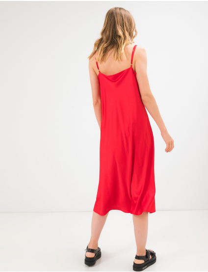 Картинка Червона сукня з додаванням шовку