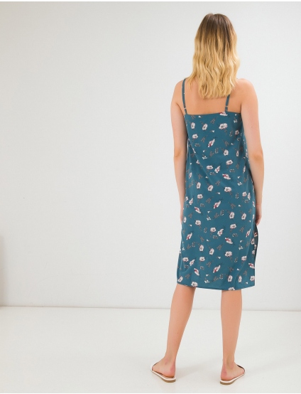 Картинка Синя сукня з рослинним візерунком