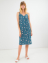Картинка Синя сукня з рослинним візерунком