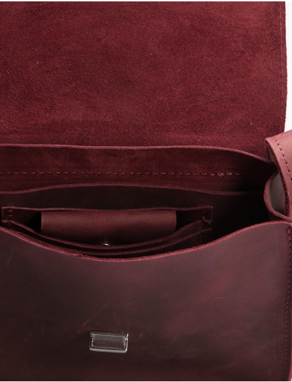 Image Жіноча бордова шкіряна сумка
