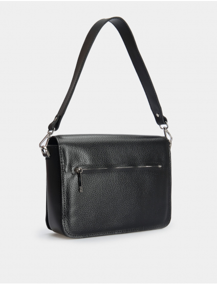 Картинка Жіноча чорна шкіряна сумка