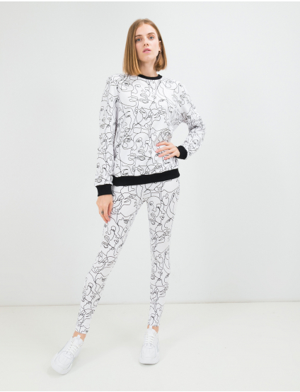 Картинка Жіночий білий світшот з візерунком