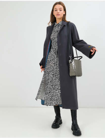 Картинка Жіноче сіре пальто на запах