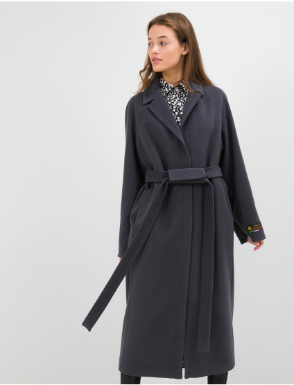 Картинка Жіноче сіре пальто на запах