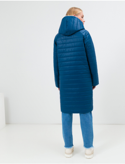 Картинка Жіноча темно-синя стьобана куртка