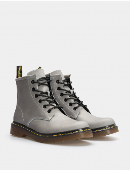 Картинка Жіночі сірі шкіряні черевики