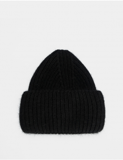 Картинка Жіноча чорна шапка з додаванням вовни